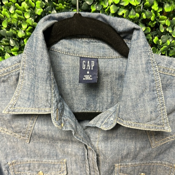Gap S shirt Blue Chambray Western Denim cowboy - Picture 4 of 7